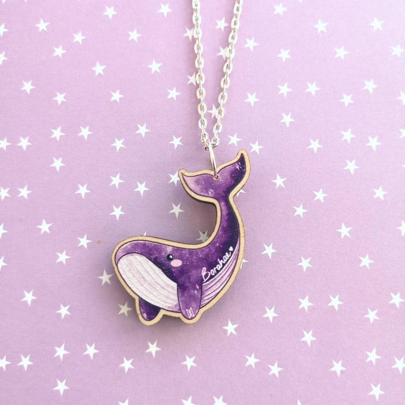 Eco Friendly Wooden 1.5 Inch Pin - BTS Bora Whale