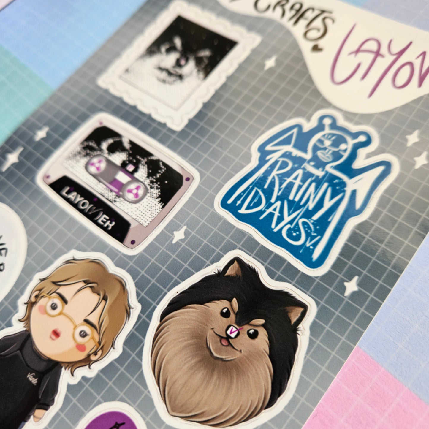 A6 Glossy Sticker Sheet - V Layover