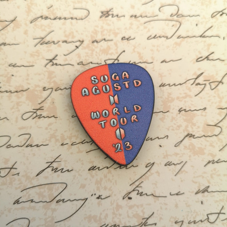 Eco Friendly Wooden 1.5 Inch Pin - Min Yoongi Suga Agust D BTS D-Day Tour