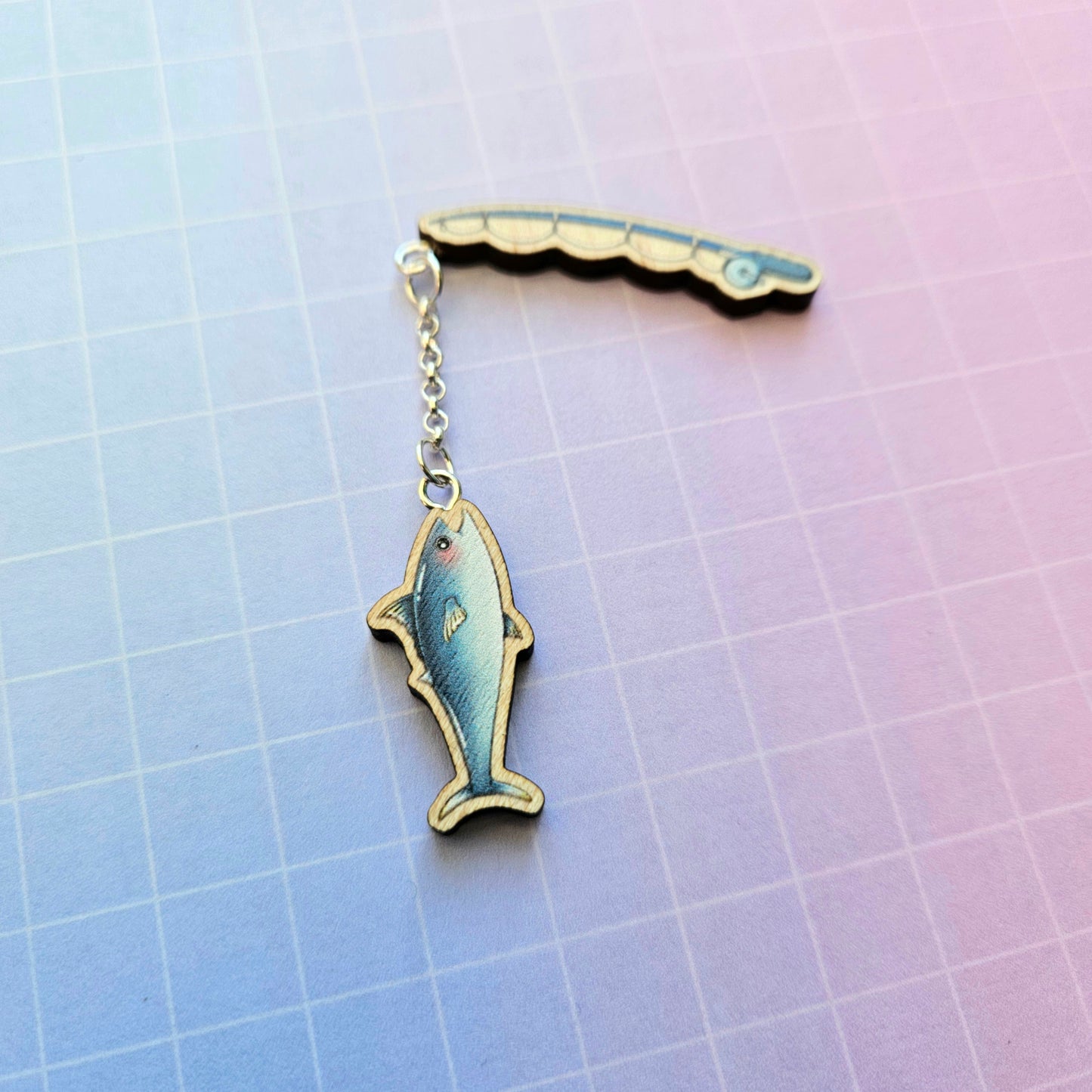 Eco Friendly Wooden 1.5 Inch Pin - Kim Seokjin Jin Super Tuna Fishing Rod