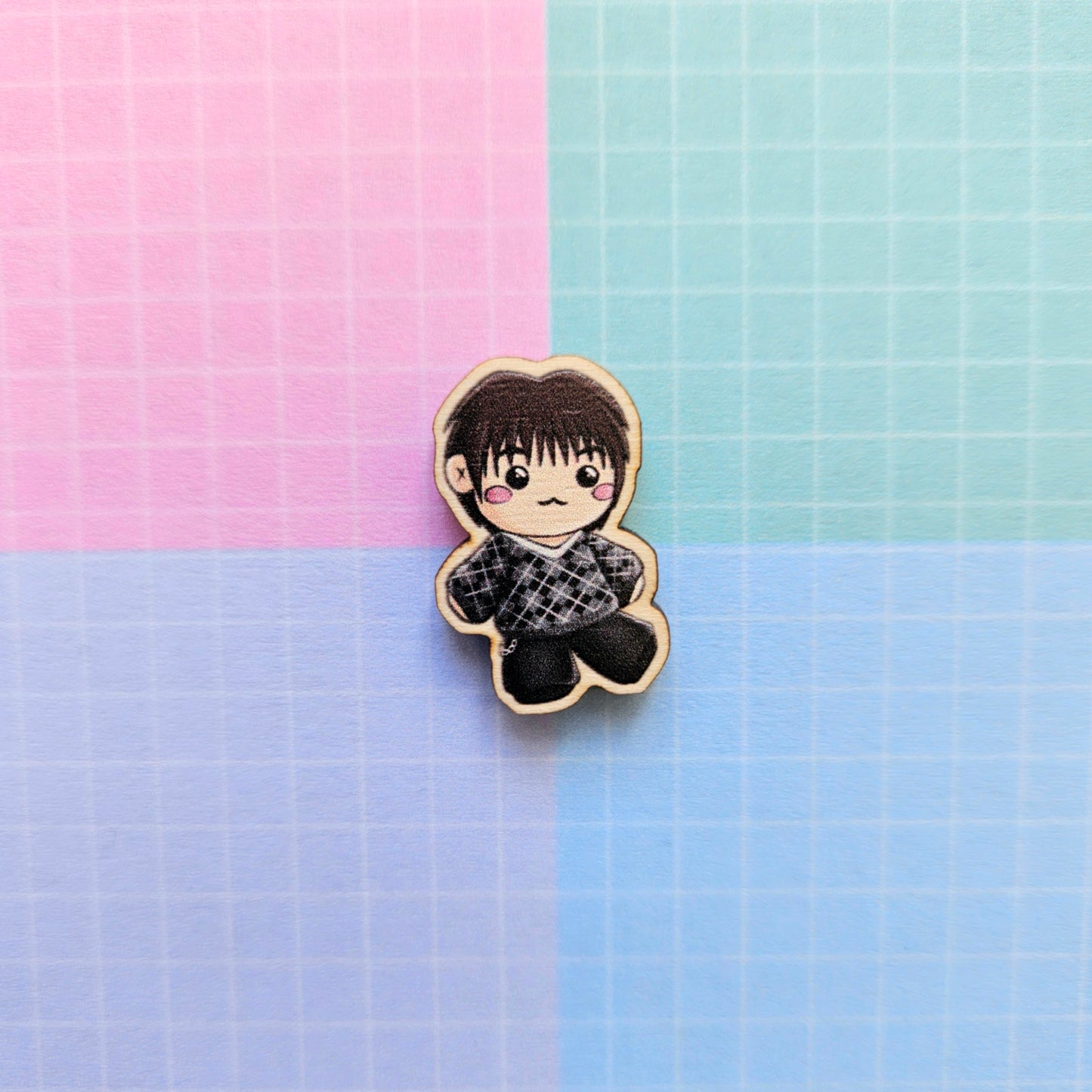 Eco Friendly Wooden 1 Inch Filler Pin - Happy Showcase Jin and Wendy