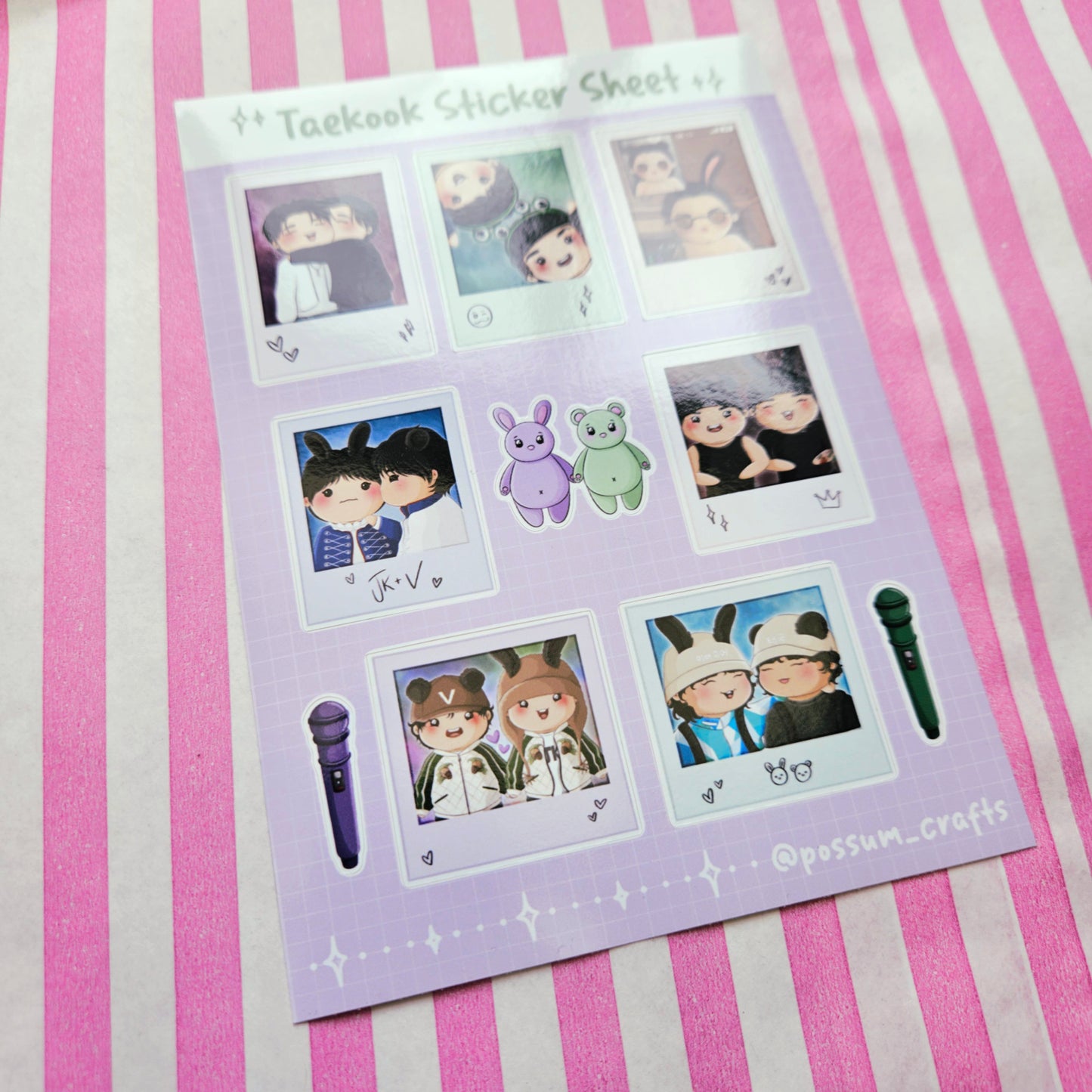 A6 Glossy Sticker Sheet - Taekook Polaroids