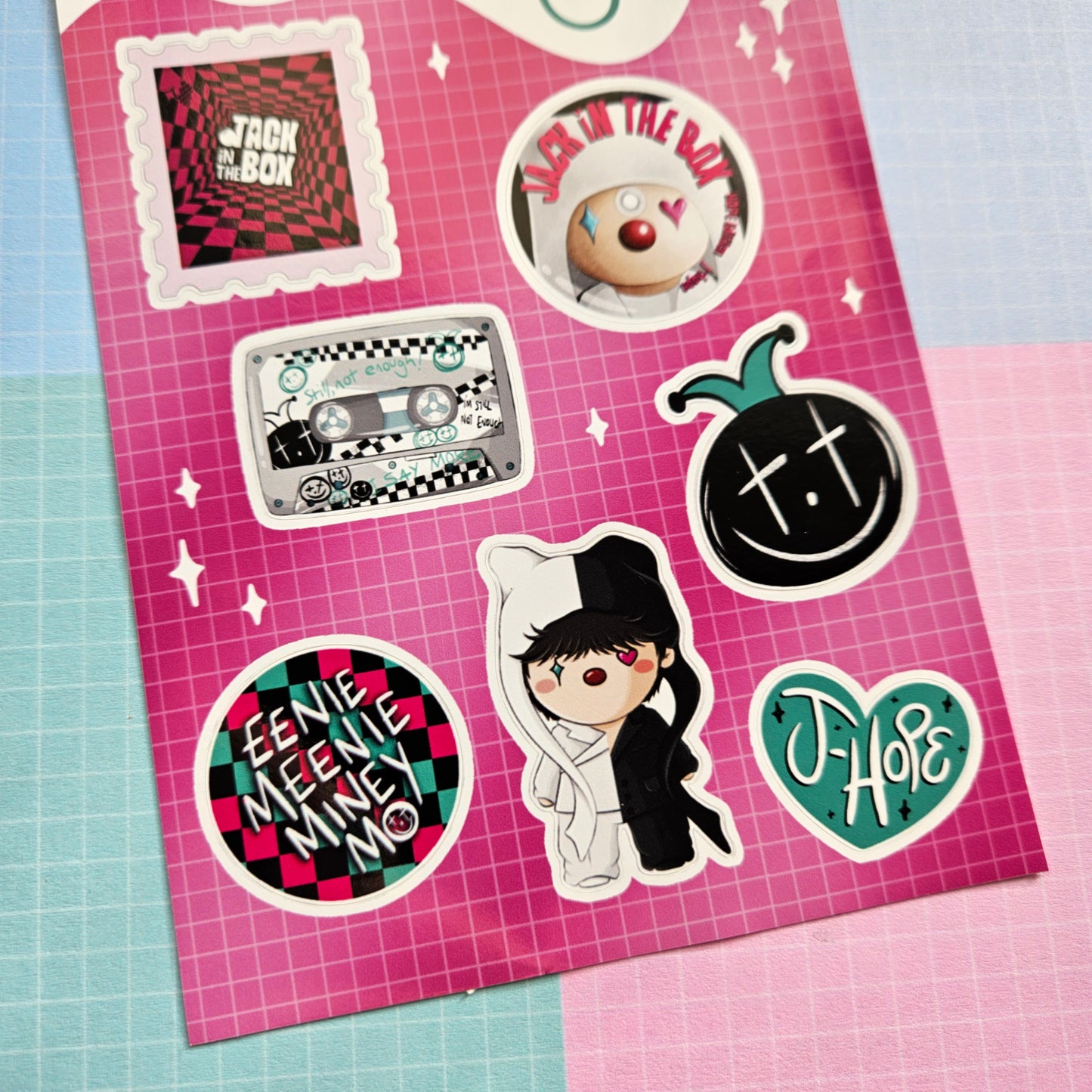 A6 Glossy Sticker Sheet - JHope Jack In The Box