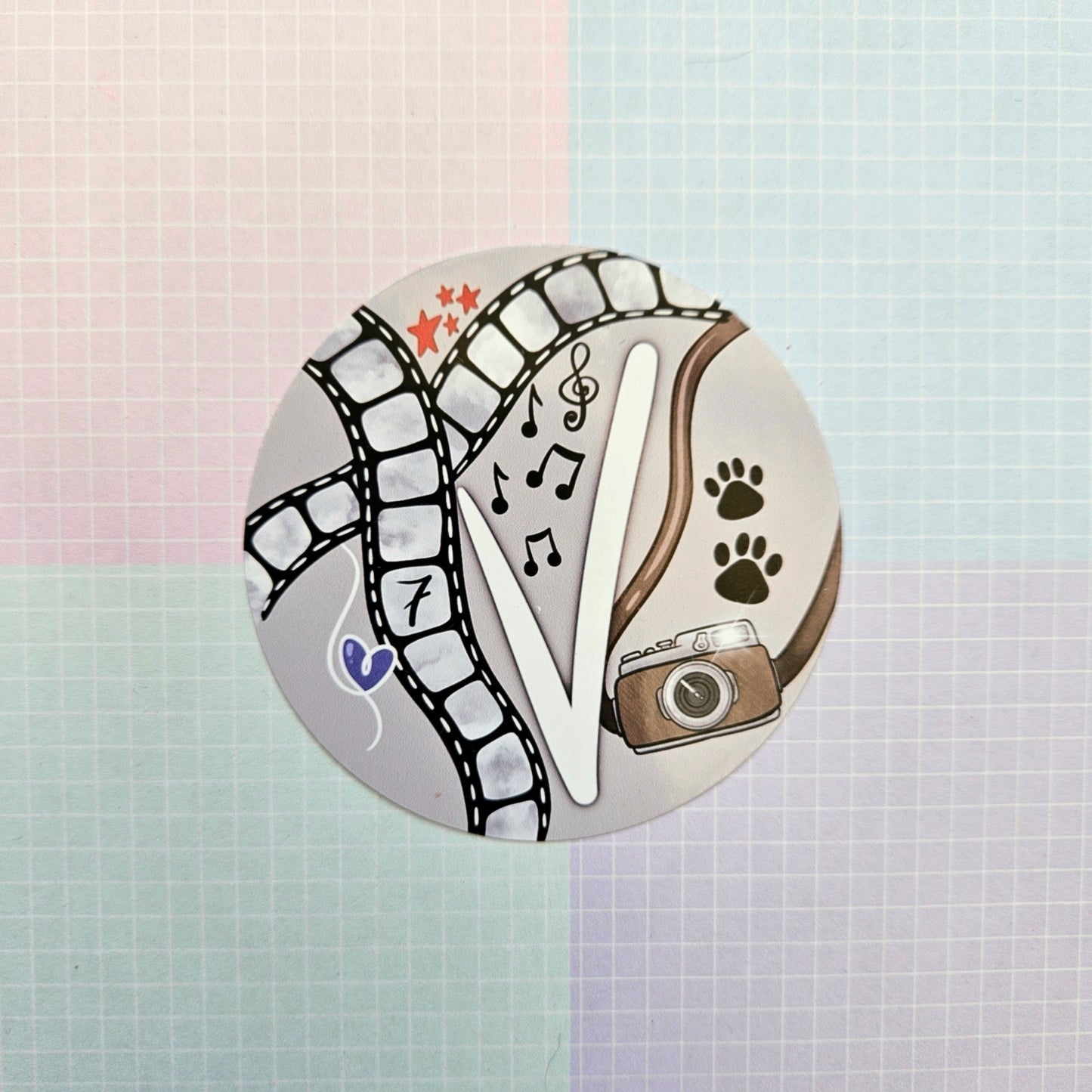 Glossy BTS Member Aesthetic Round Sticker - Small or Large