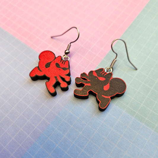 Eco Friendly 1 Inch Wooden Dangle Earrings - Hope on the Stage Squirrels