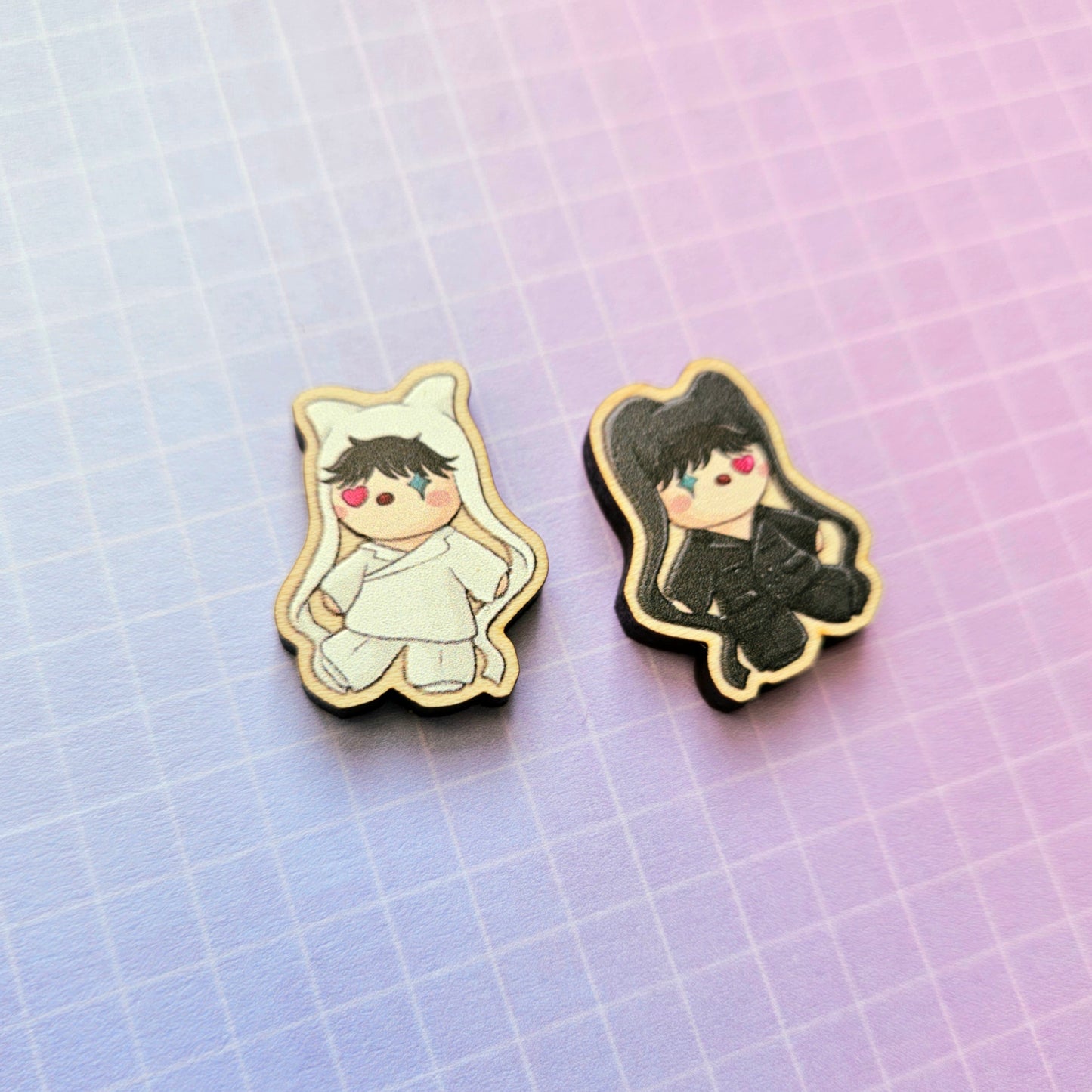 Eco Friendly Wooden 1 Inch Filler Pin or Necklace - Hope Doll Hobi Jhope