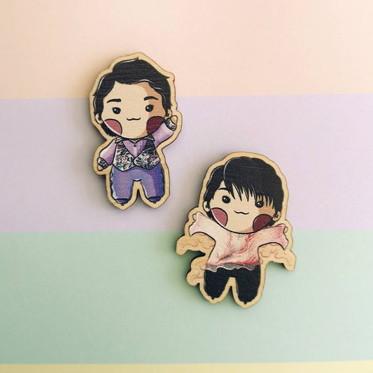 Eco Friendly Wooden 1.5 Inch Pin - Yuzuru Hanyu
