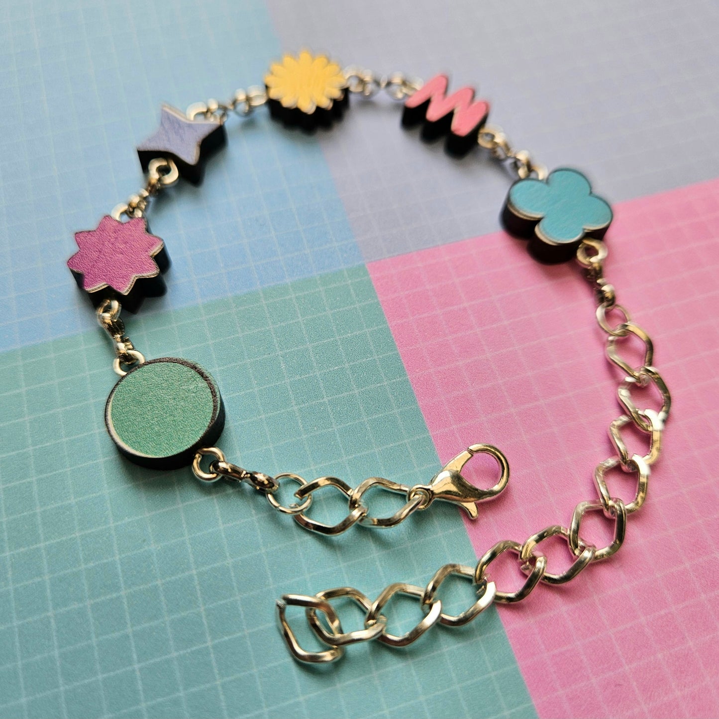 Eco Friendly Wooden Handmade Jewellery Necklace Earrings Bracelet - BTS OT7 PTD Confetti