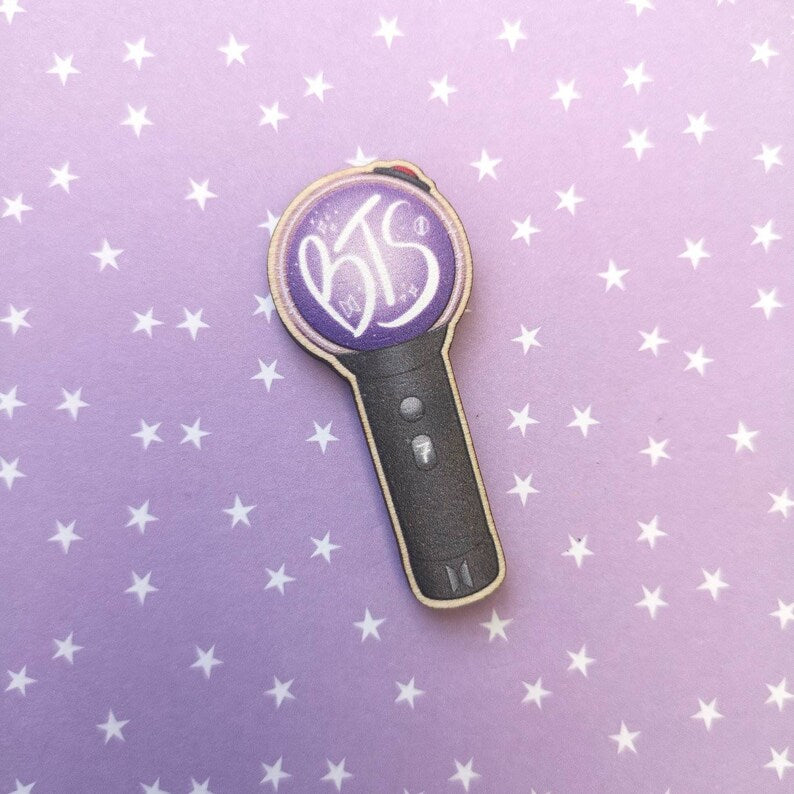 Eco Friendly Wooden 2 Inch Pin - BTS OT7 Army Bomb
