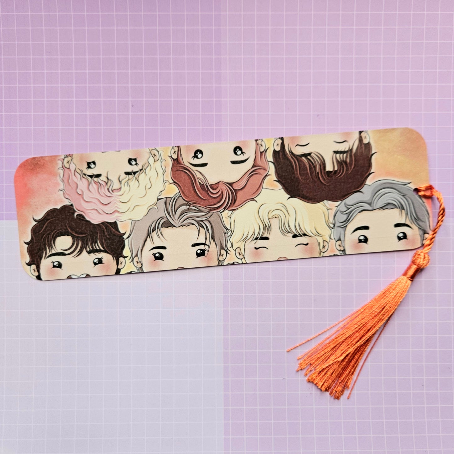 Double Sided Laminated Bookmark with Tassel - OT7 Idol