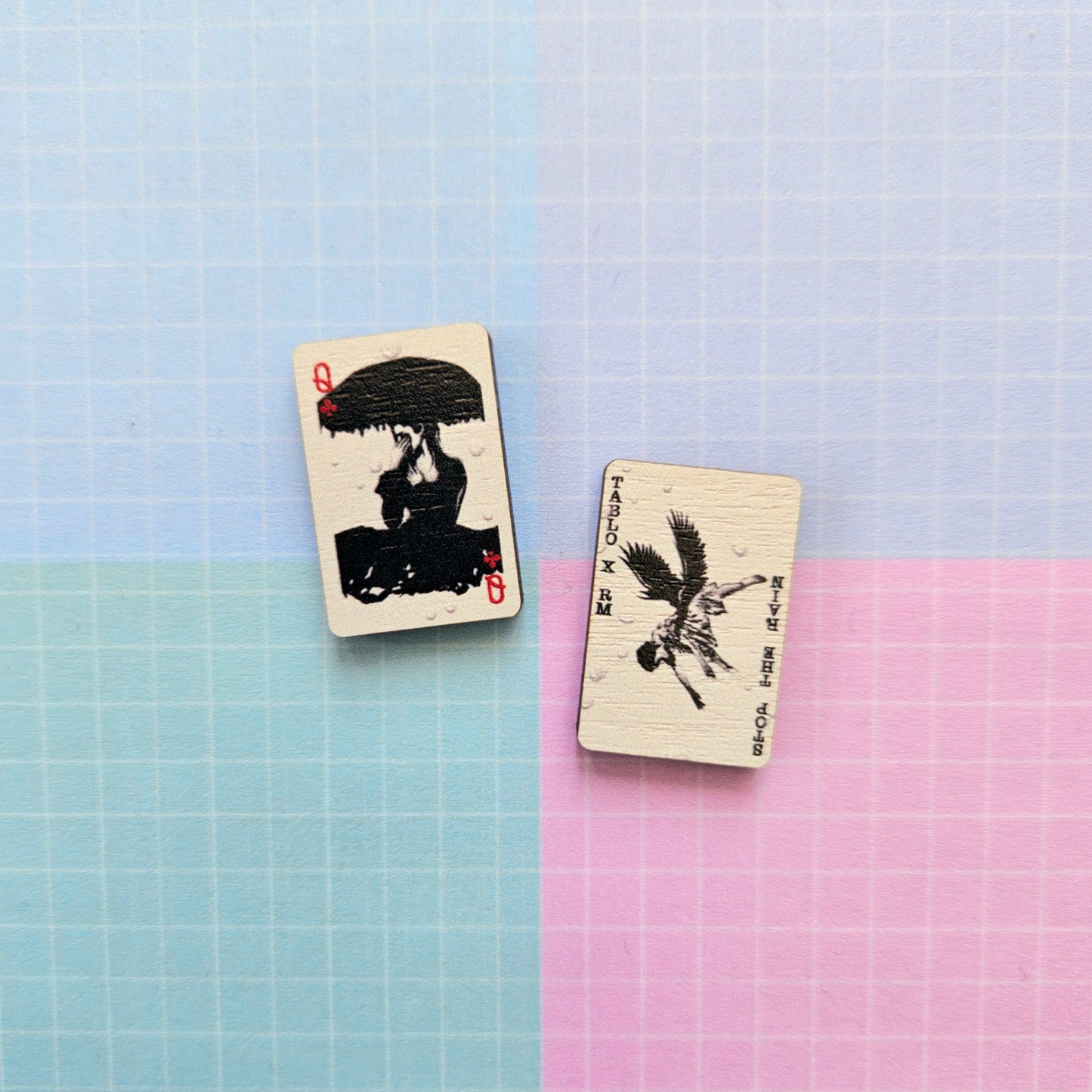 Eco Friendly Wooden 1 Inch Filler Pin Pair - Stop the Rain Namjoon RM