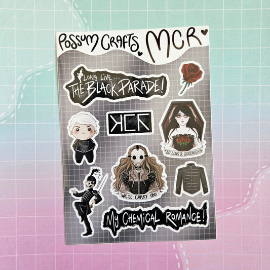A6 Glossy Sticker Sheet - My Chemical Romance