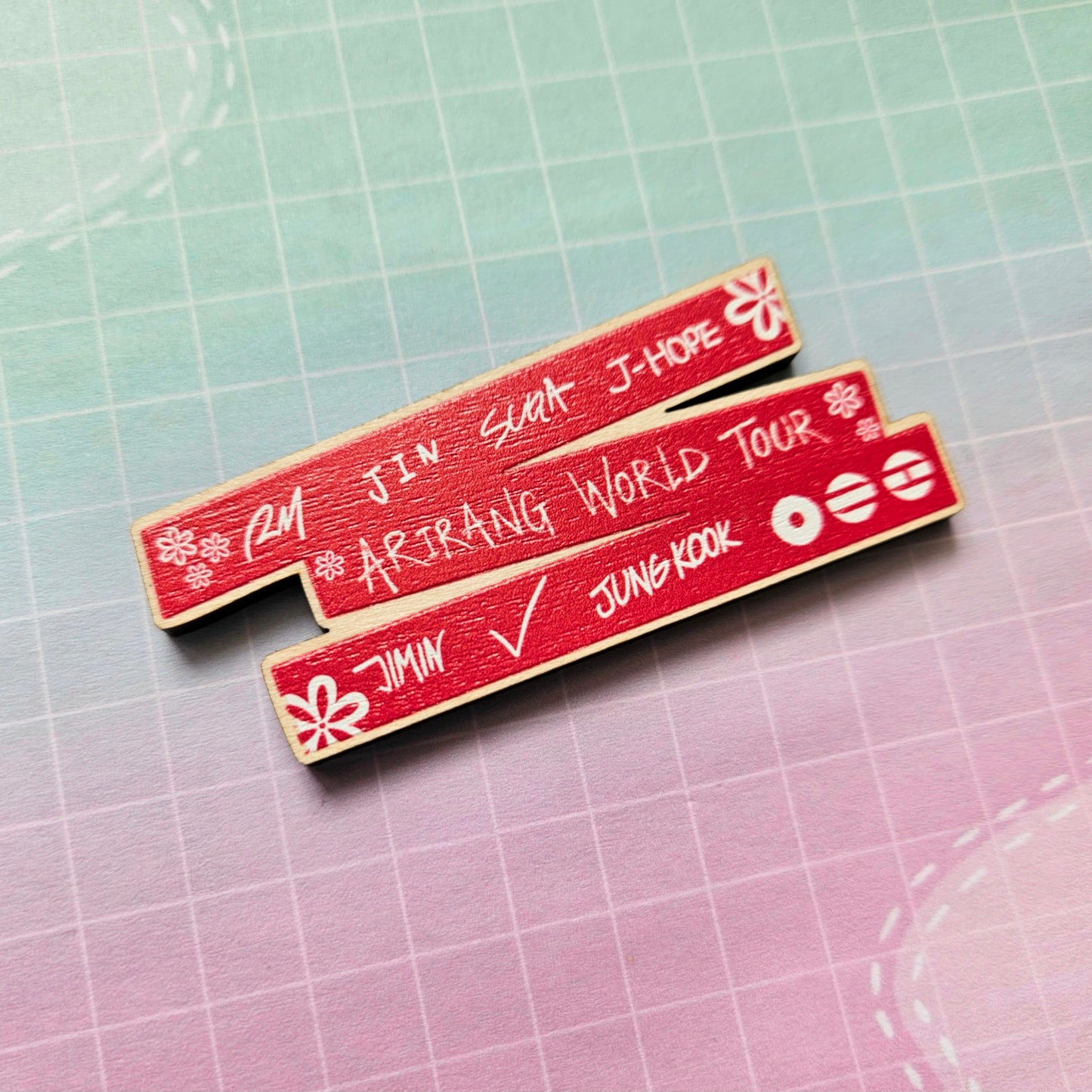 Eco Friendly Wooden 3 Inch Pin - World Tour