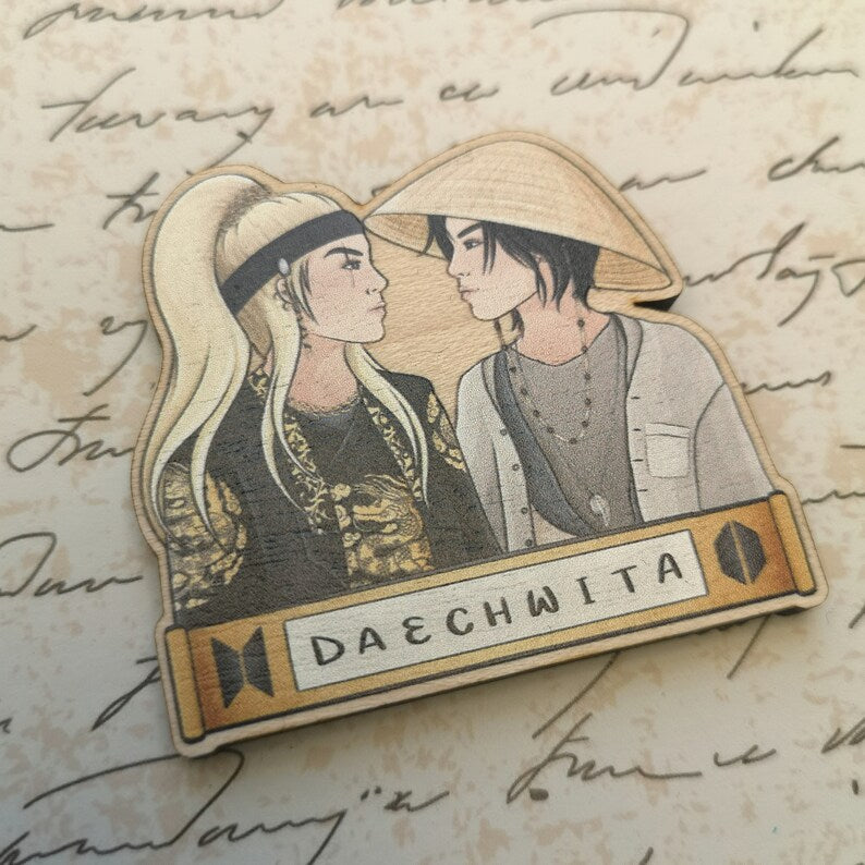 Eco Friendly Wooden 2 Inch Pin - Daechwita Duo Agust D Suga Yoongi