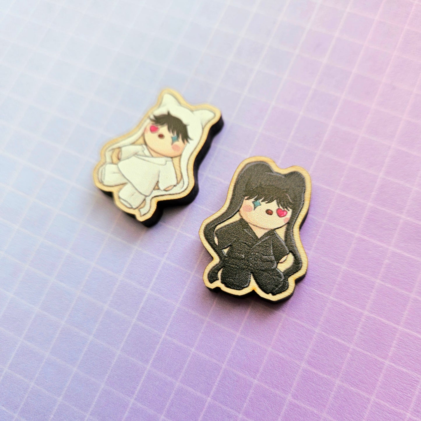 Eco Friendly Wooden 1 Inch Filler Pin or Necklace - Hope Doll Hobi Jhope