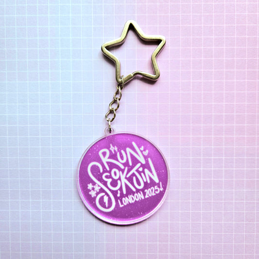 Eco Friendly Acrylic Double Sided 2 Inch Keychain - Run Seokjin London