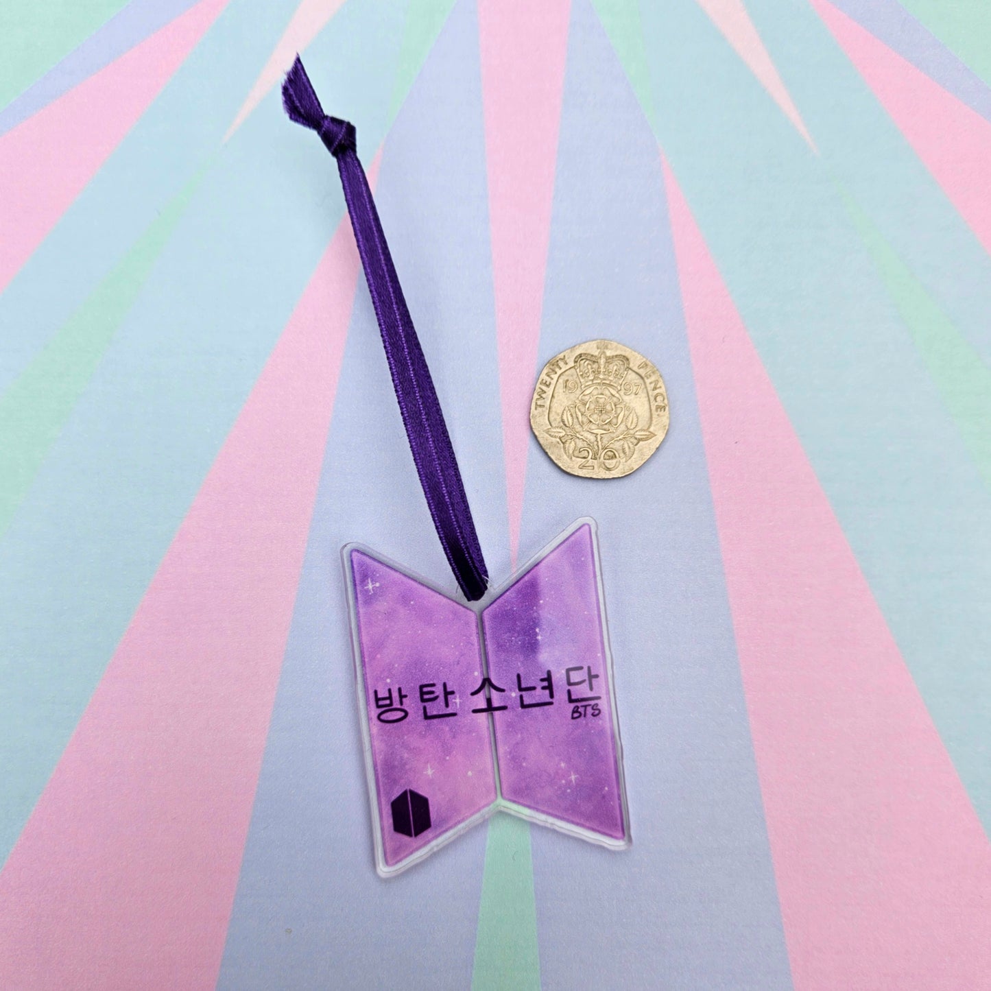 Eco Friendly Acrylic Double Sided 2 Inch Christmas Tree Decoration - BTS OT7 Logo