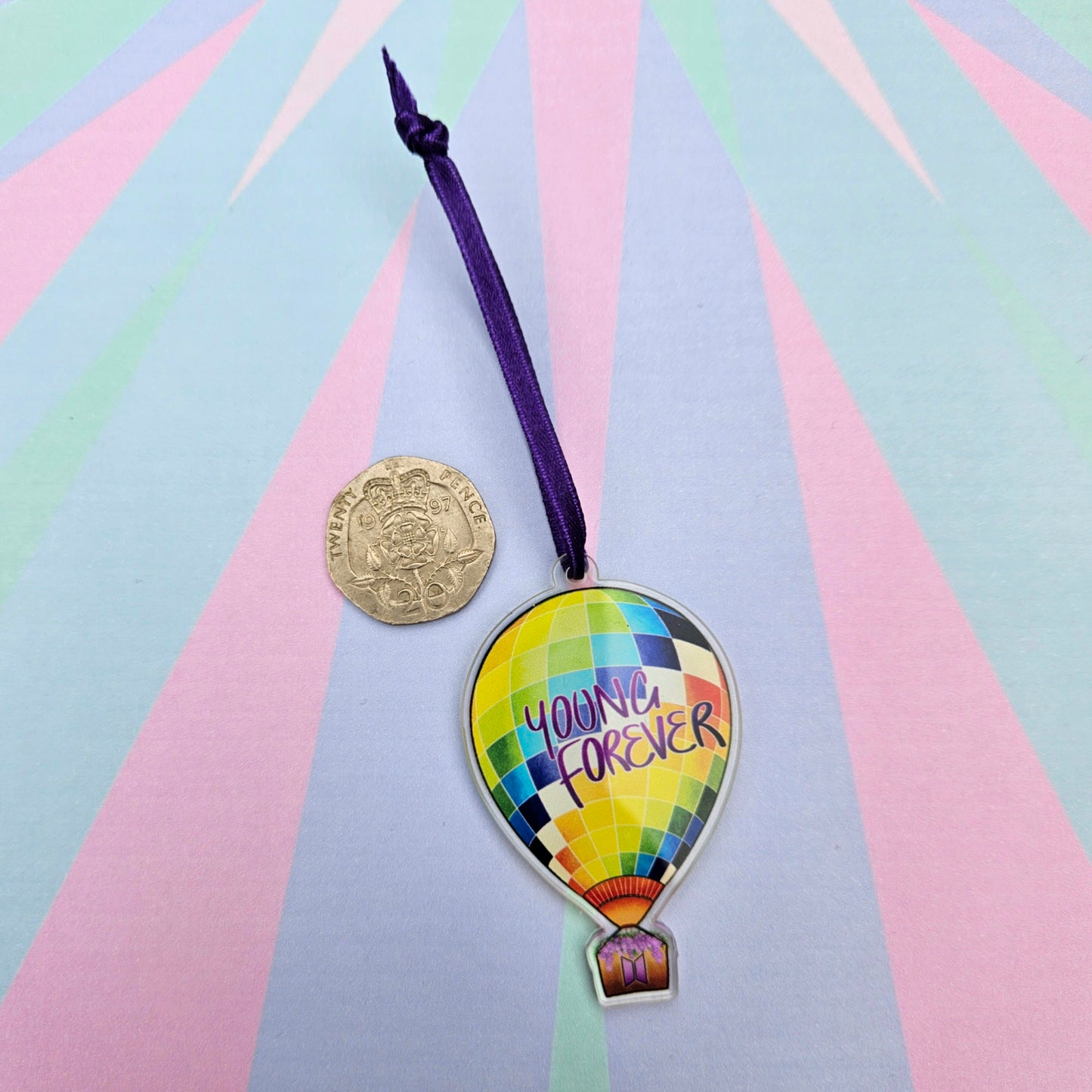 Eco Friendly Acrylic Double Sided 2 Inch Christmas Tree Decoration - BTS OT7 Young Forever