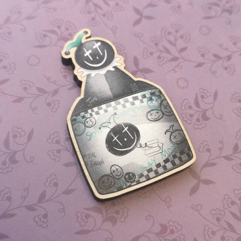 Eco Friendly Wooden 2 Inch Pin - Jack In The Box JHope Hobi