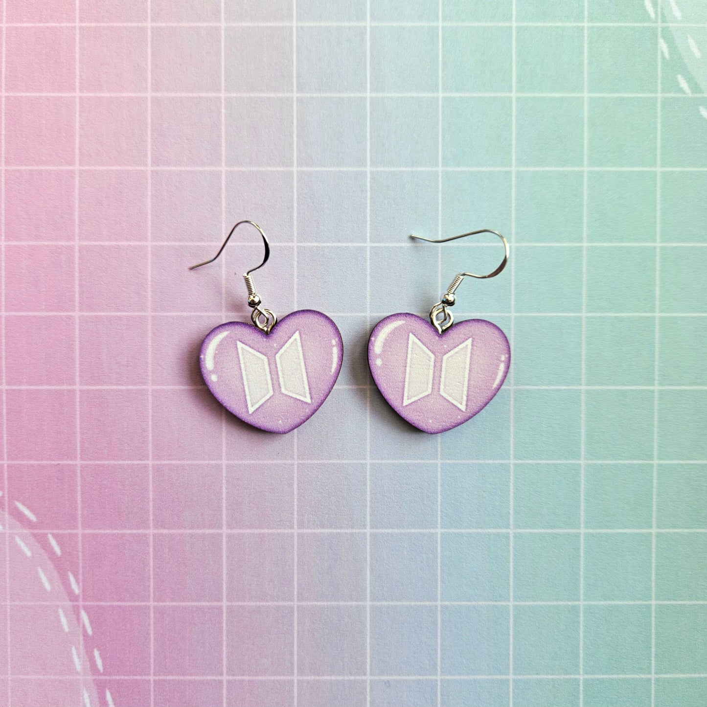 Eco Friendly 1 Inch Wooden Dangle Earrings - Bora Heart