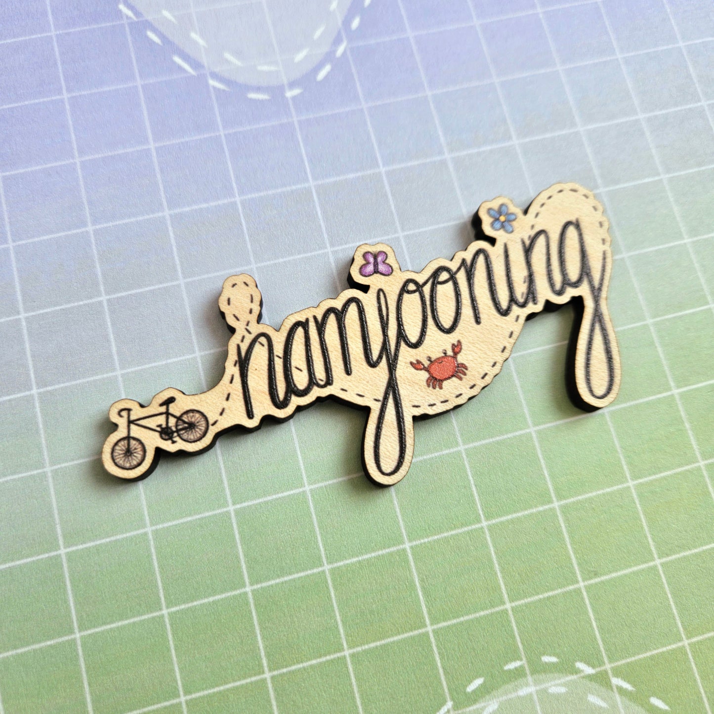 Eco Friendly Wooden 3 Inch Pin - Namjooning