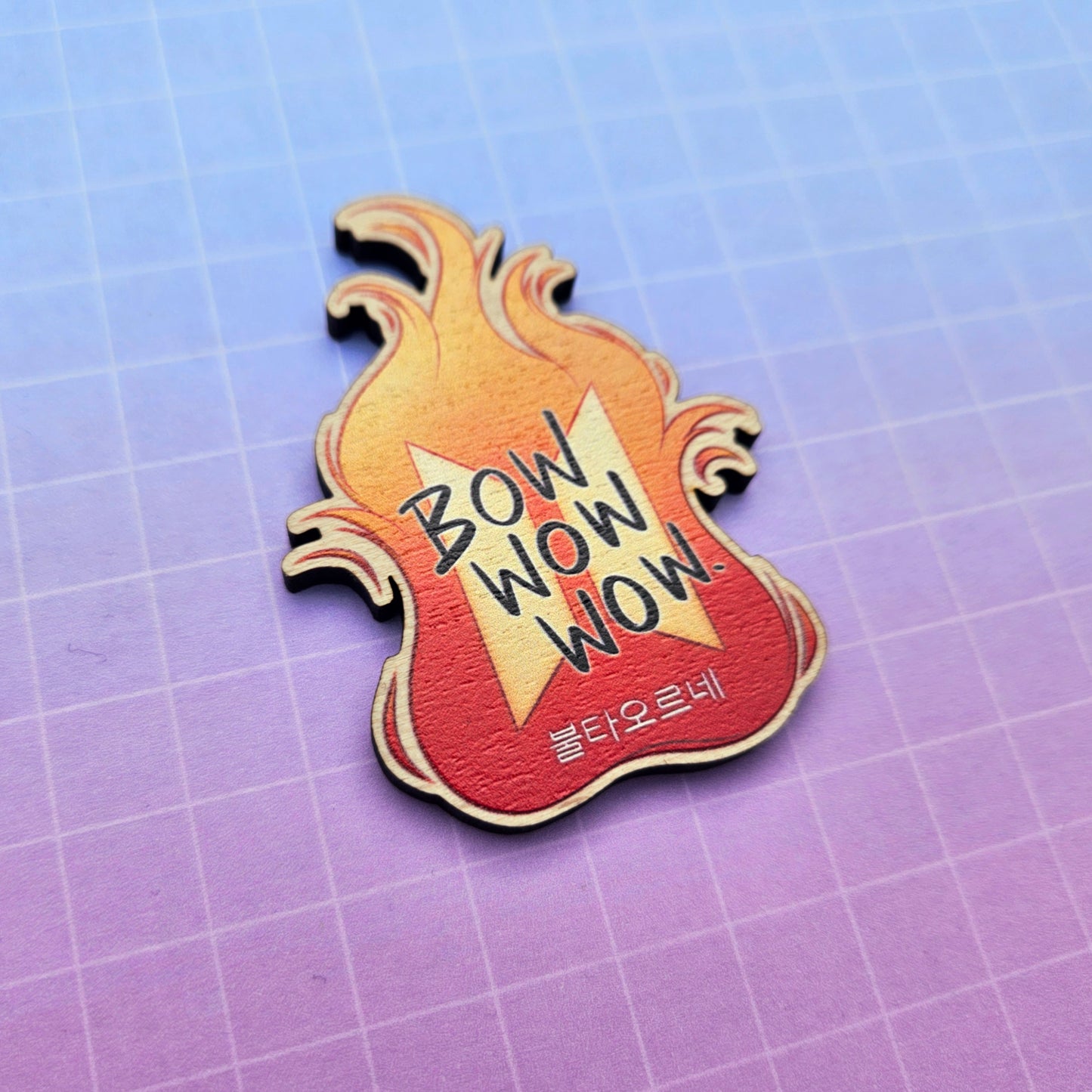 Eco Friendly Wooden 2.5 Inch Pin - OT7 Fire