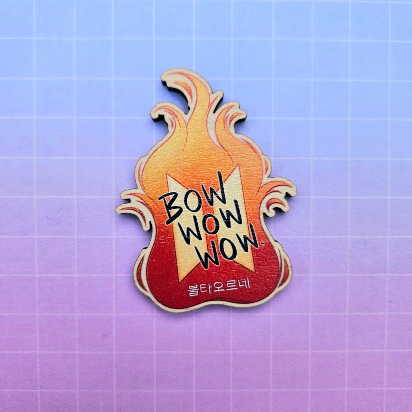 Eco Friendly Wooden 2.5 Inch Pin - OT7 Fire