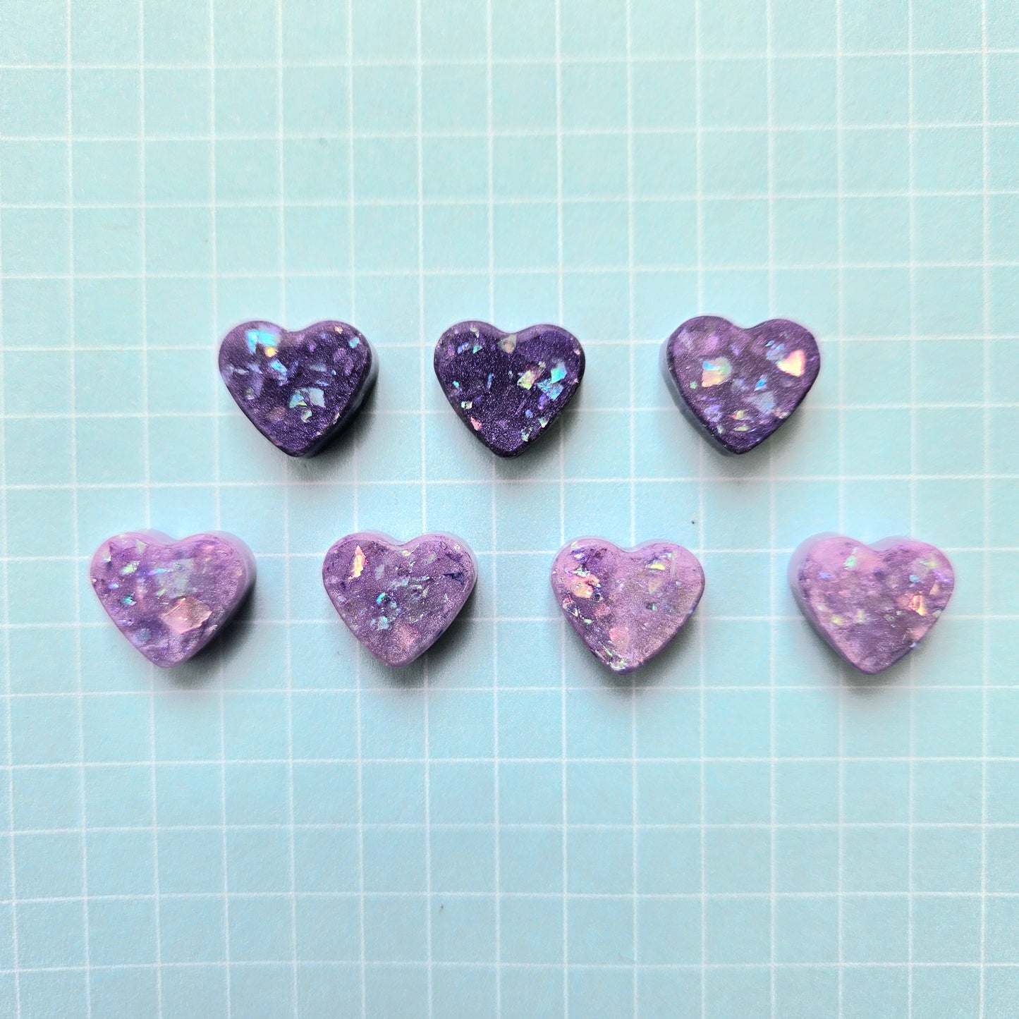 Handmade Resin Mini Filler Pin Set of 7 - BTS OT7 Bora Hearts