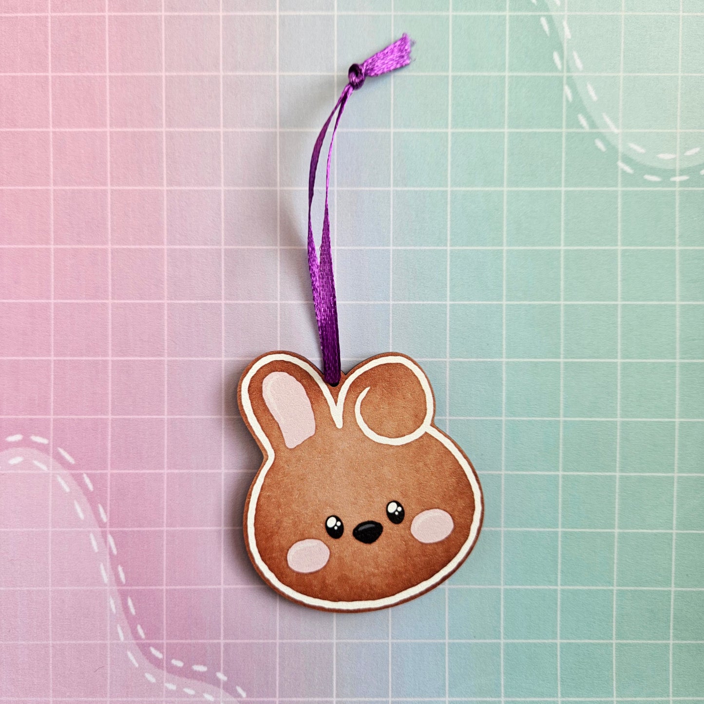 Eco Friendly Wooden 2.5 Inch Christmas Tree Decoration - BTS OT7 Gingerbread Cookies