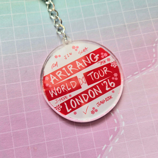 Eco Friendly Acrylic Double Sided 2 Inch Keychain - BTS London Tour