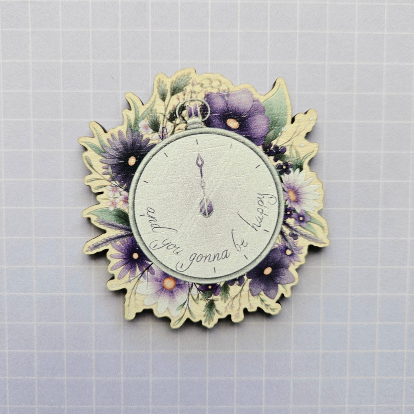 Eco Friendly Wooden 2.5 Inch Pin - BTS OT7 Bangtan Zero O'Clock