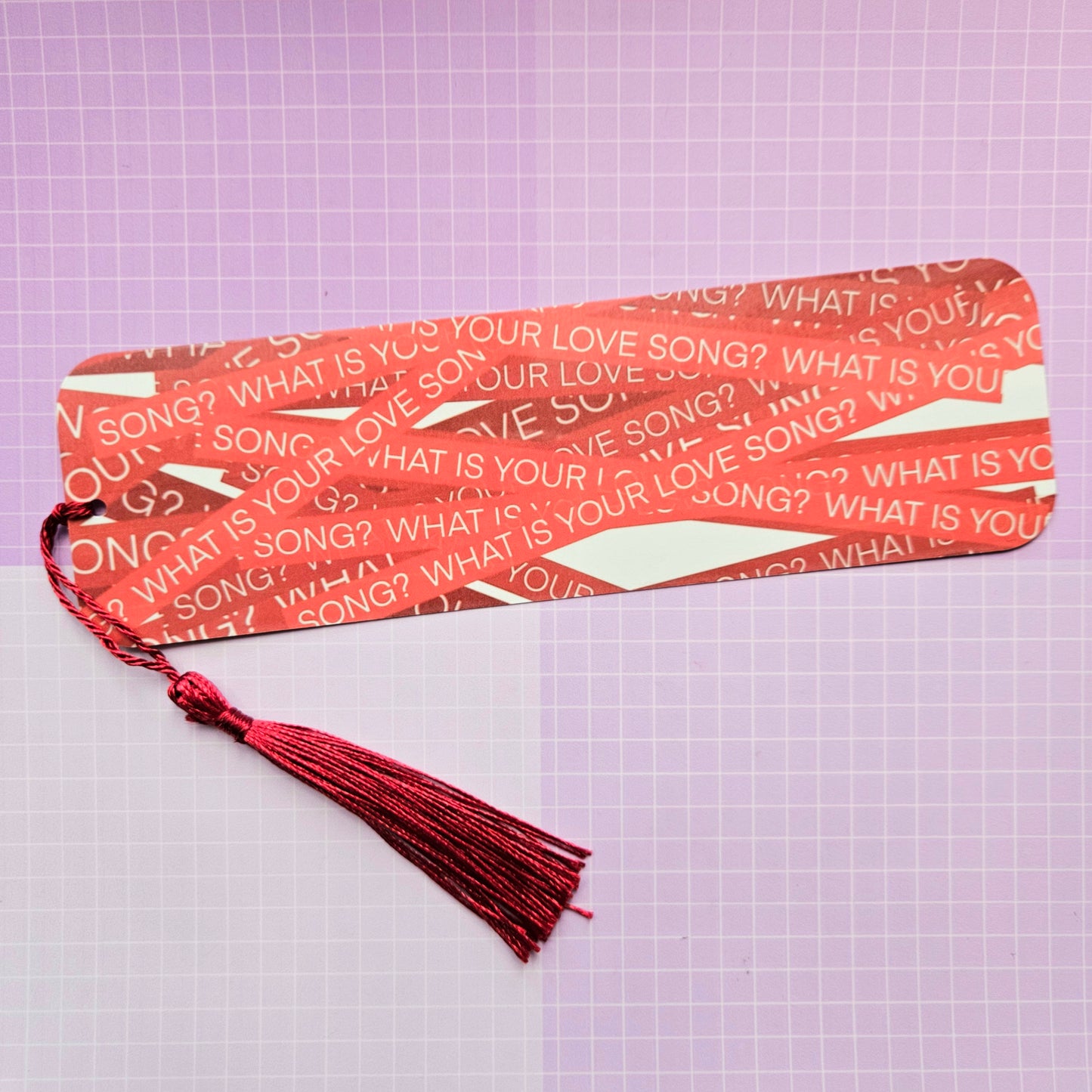 Double Sided Laminated Bookmark with Tassel - OT7 Love Song