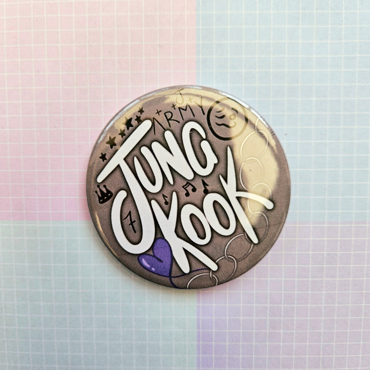 38mm Or 58mm Button Badge - BTS Aesthetic Member Names