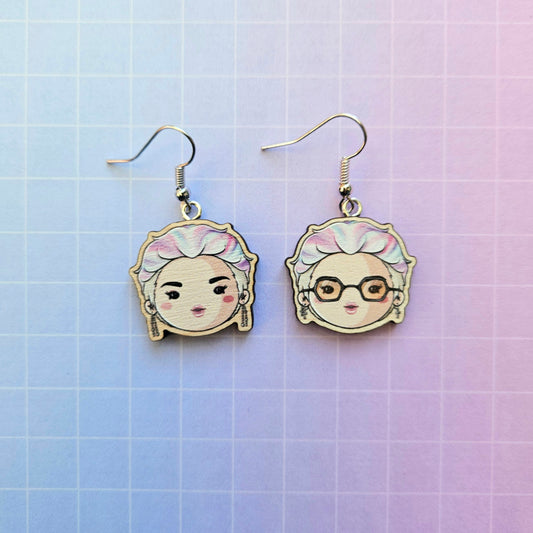 Eco Friendly 1 Inch Wooden Dangle Earrings - Butter Jimin