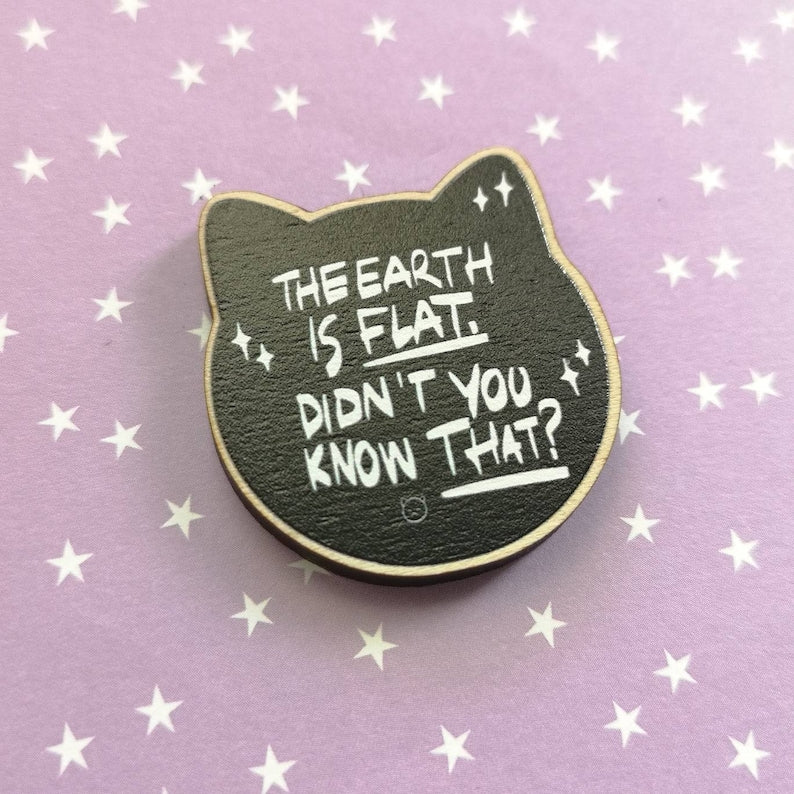Eco Friendly Wooden 1.5 Inch Pin - Min Yoongi Suga Agust D BTS Earth Is Flat