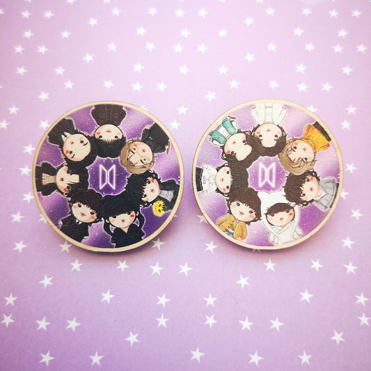 Eco Friendly Wooden 1.5 Inch Pin - BTS OT7 Chapter Two Solo Songs