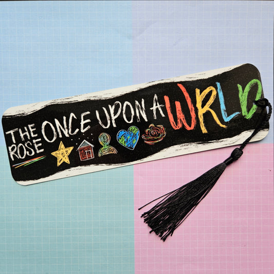 Double Sided Laminated Bookmark with Tassel - Once Upon a WRLD