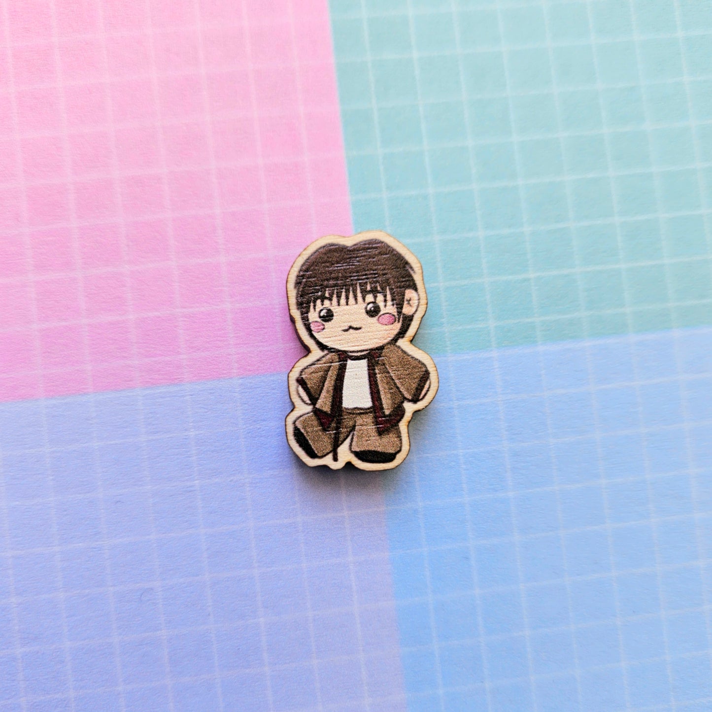 Eco Friendly Wooden 1 Inch Filler Pin - Happy Showcase Jin and Wendy