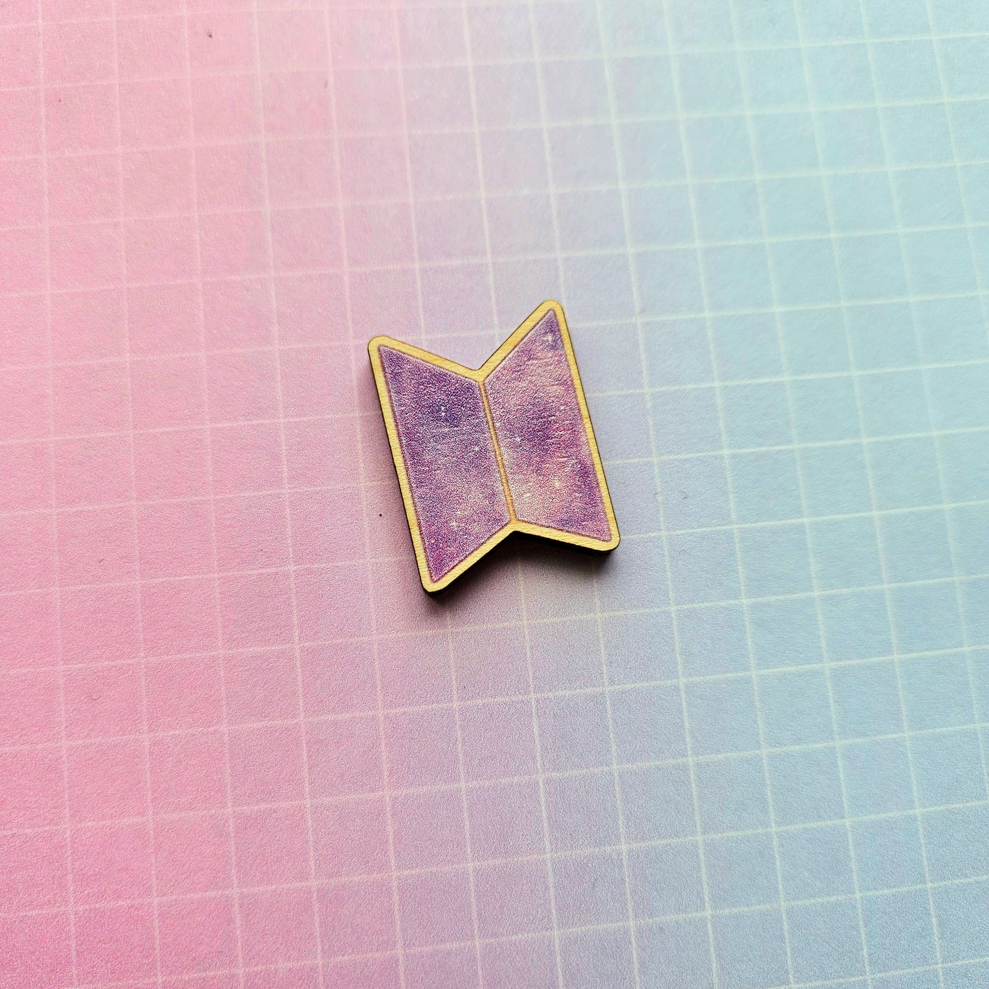 Eco Friendly Wooden 1 Inch Filler Pin - BTS Bangtan and ARMY Logo