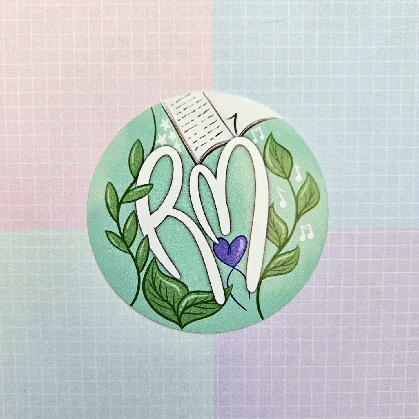 Glossy BTS Member Aesthetic Round Sticker - Small or Large