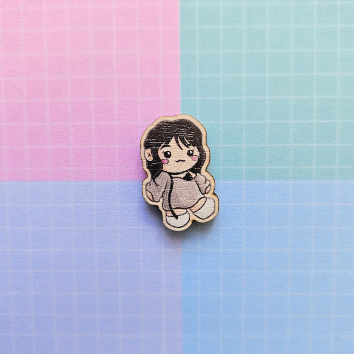 Eco Friendly Wooden 1 Inch Filler Pin - Happy Showcase Jin and Wendy