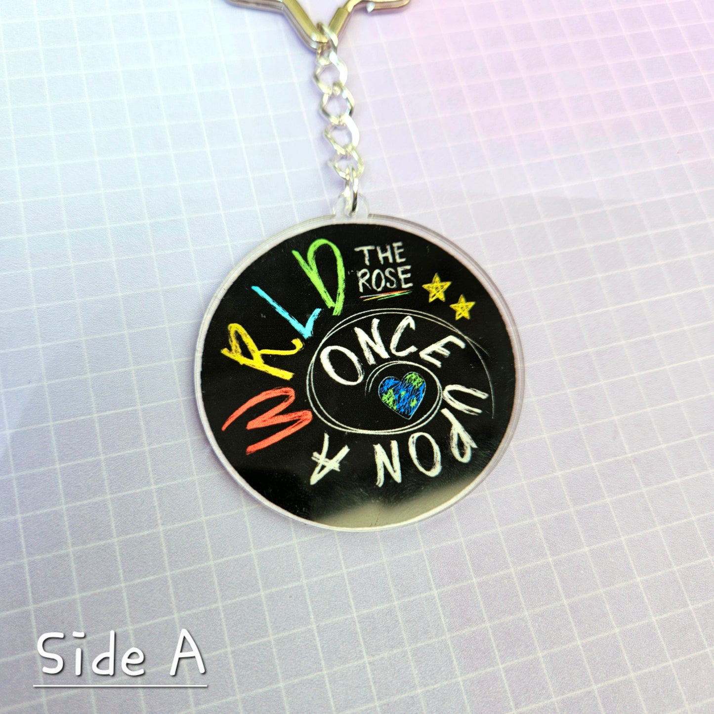 Eco Friendly Acrylic Double Sided 2 Inch Keychain - The Rose Once Upon a WRLD