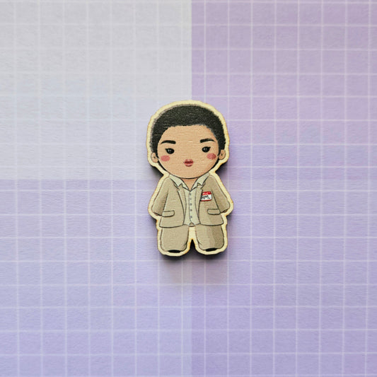 Eco Friendly Wooden 1.5 Inch Pin - Lost Namjoon