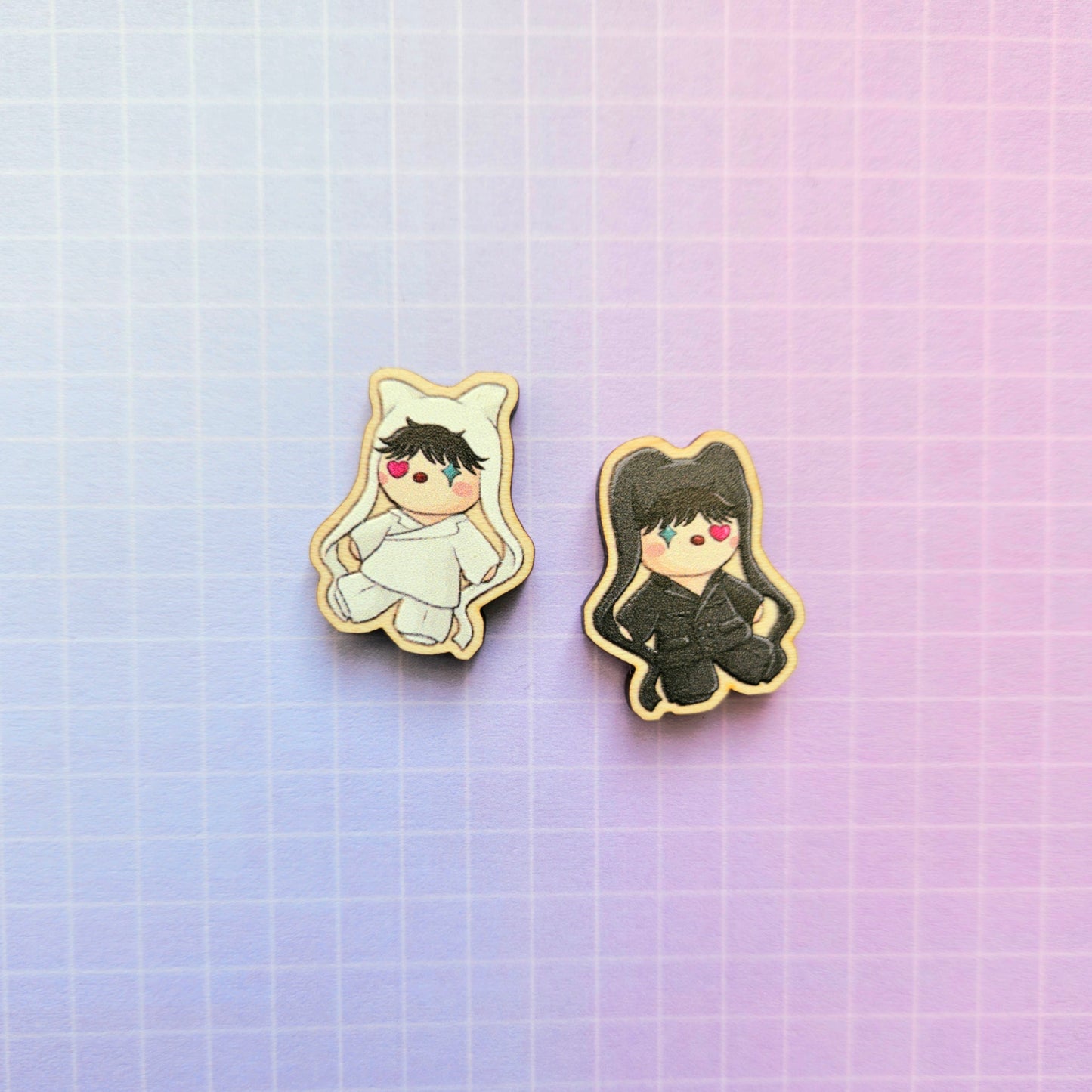 Eco Friendly Wooden 1 Inch Filler Pin or Necklace - Hope Doll Hobi Jhope