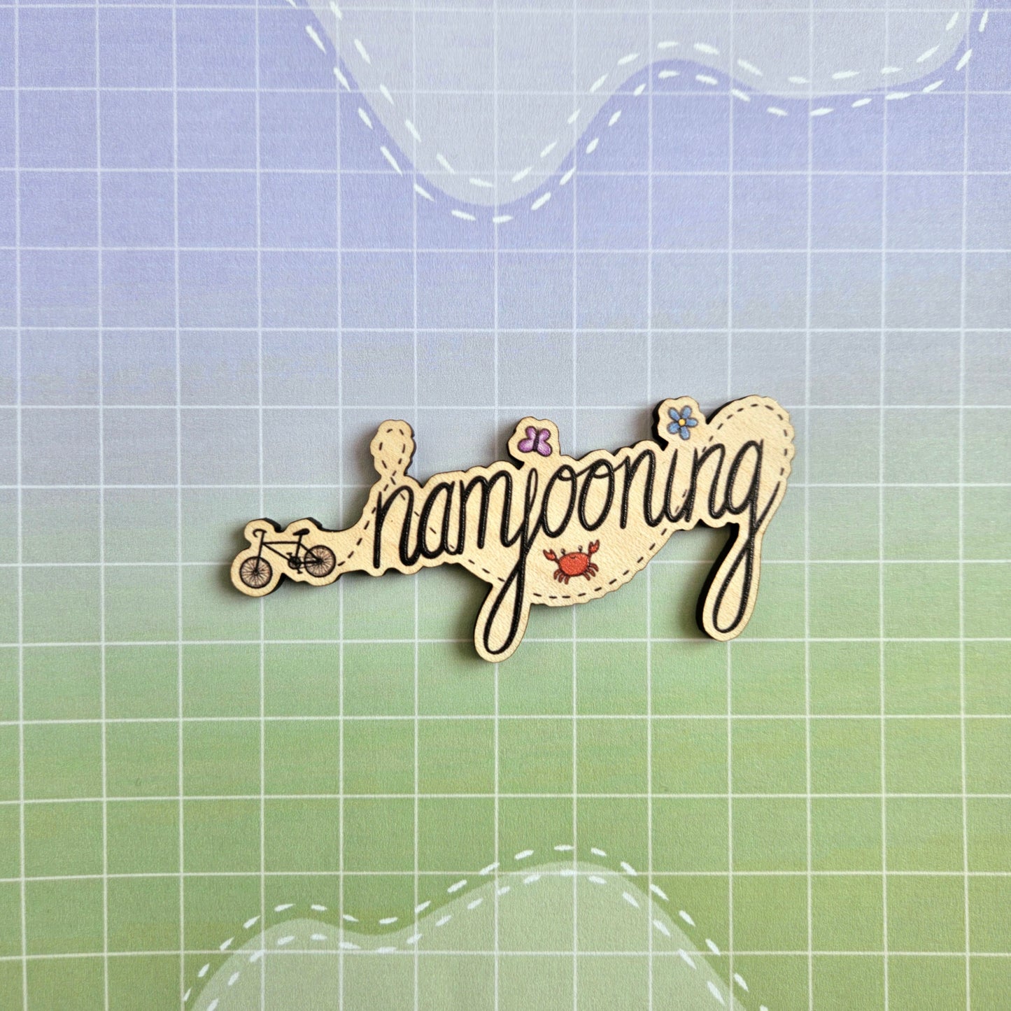 Eco Friendly Wooden 3 Inch Pin - Namjooning