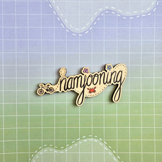 Eco Friendly Wooden 3 Inch Pin - Namjooning
