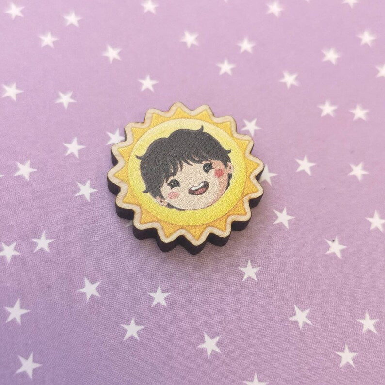 Eco Friendly Wooden 1 Inch Filler Pin - Sun Hobi and Moon Jin