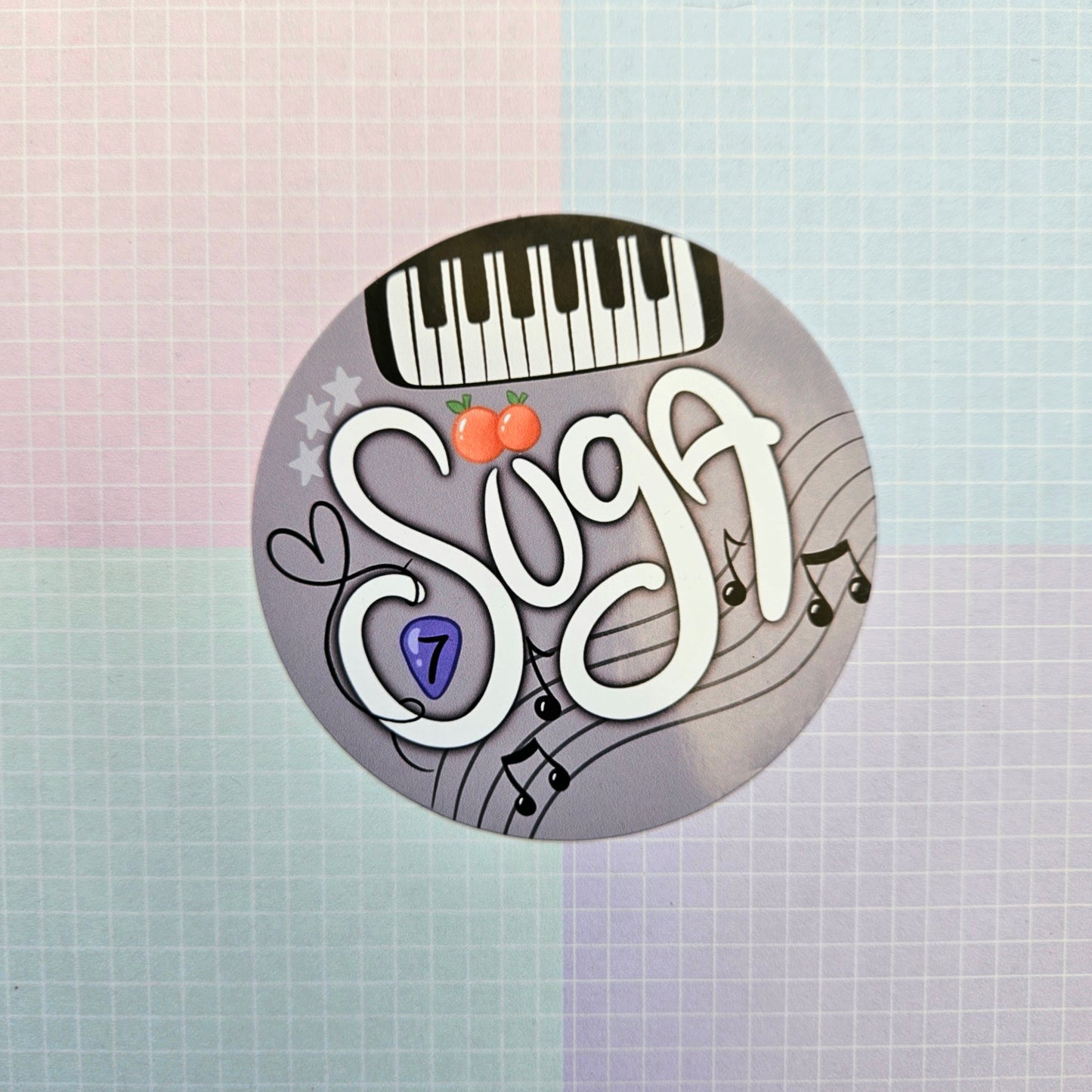 Glossy BTS Member Aesthetic Round Sticker - Small or Large