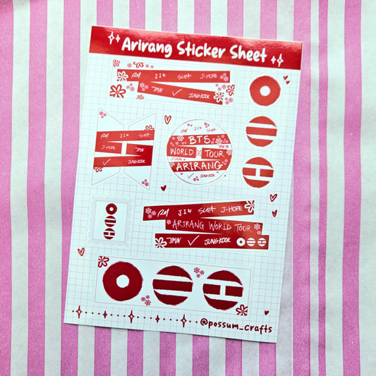A6 Glossy Sticker Sheet - OT7 Arirang