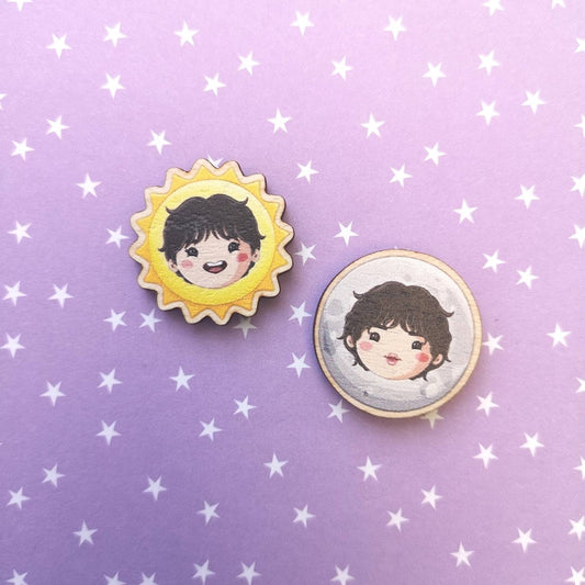 Eco Friendly Wooden 1 Inch Filler Pin - Sun Hobi and Moon Jin
